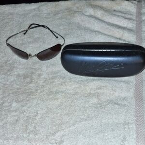 Maui JimMj-503-23 Brown Titanium Maui Polarized Sunglasses & Case